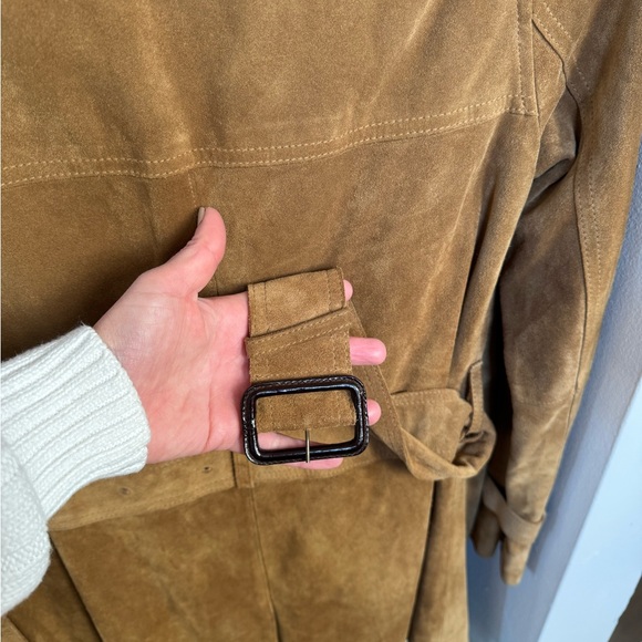 GAP Brown Suede Trench Coat - Picture 5 of 6